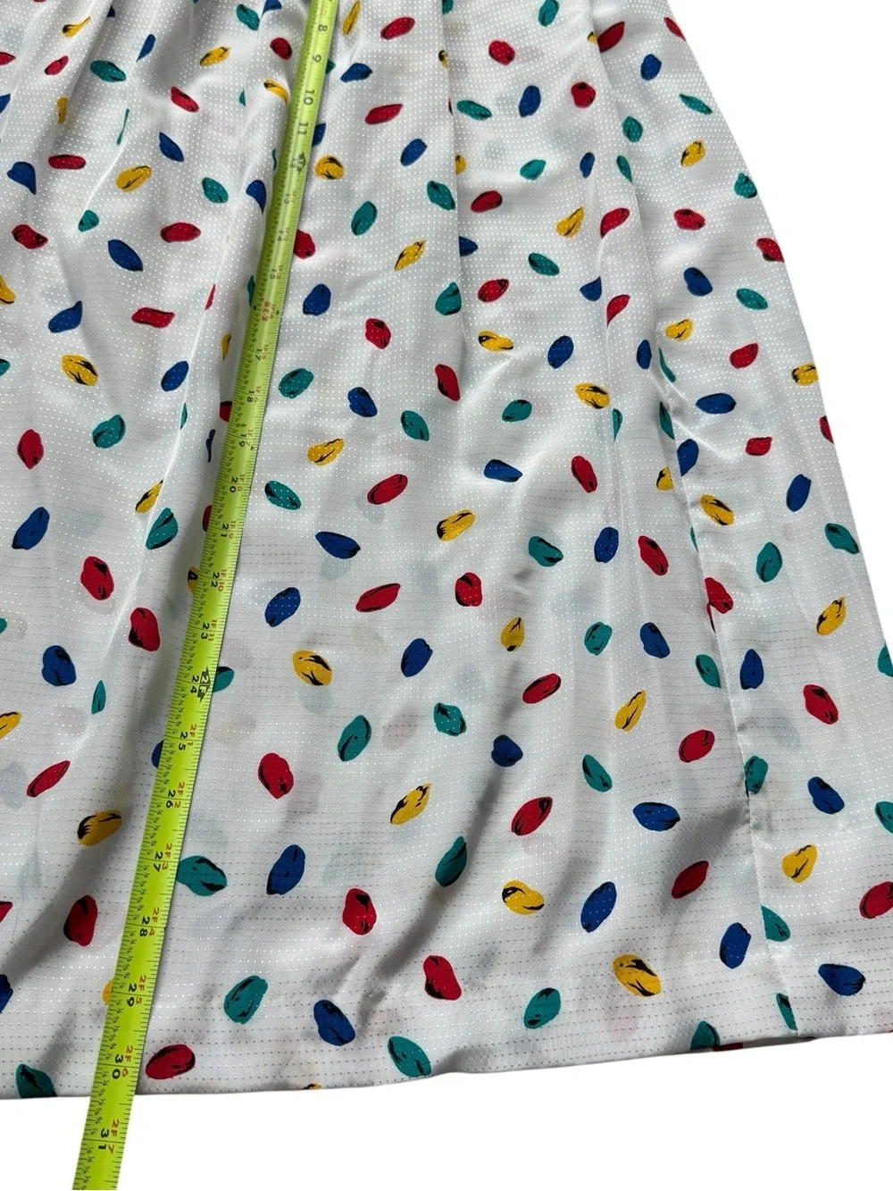 Vintage Y2K Josephine White Confetti Print Midi Skirt Cottagecore Grandma Chic M